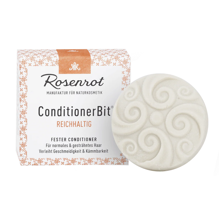 Runde Seife Conditioner Bit von Rosenrot in weißer Pappschachtel