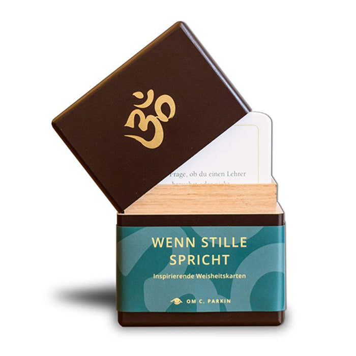 Kartenbox "Wenn Stille spricht", Farbe: schwarz, türkisgrün.