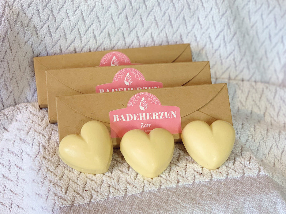 Badeherzen - Rose (3 Stk.)