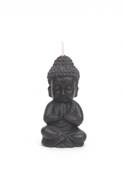 Schwarze handgefertigte "Baby-Buddha-Kerze". 