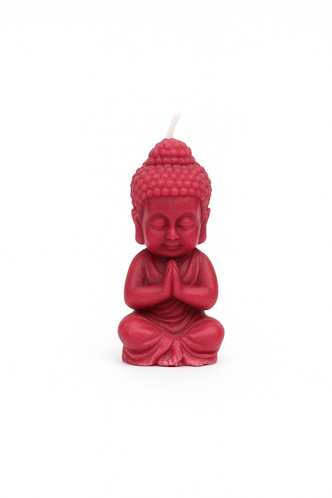 Rote handgefertigte "Baby-Buddha-Kerze". 