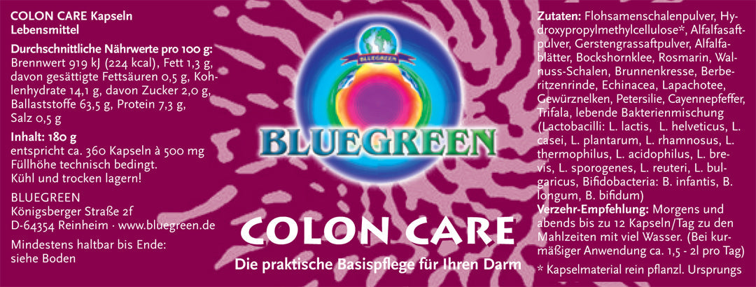 Colon Care (Darmpflege) - Kapseln (360 Stk.) - Der Klosterladen - Gut Saunstorf