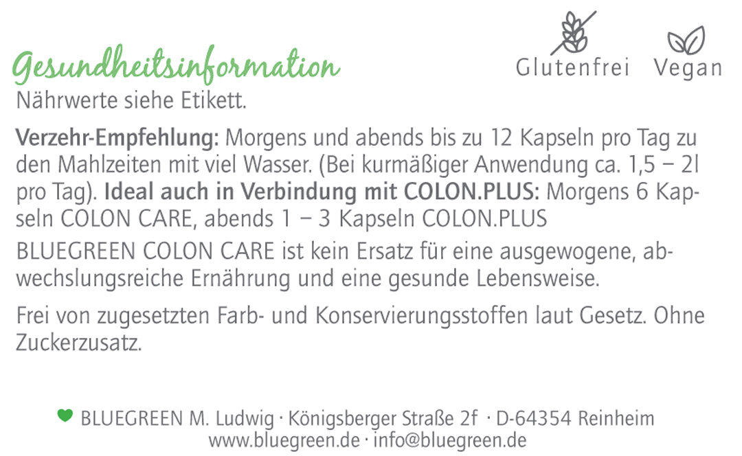 Colon Care (Darmpflege) - Kapseln (360 Stk.) - Der Klosterladen - Gut Saunstorf