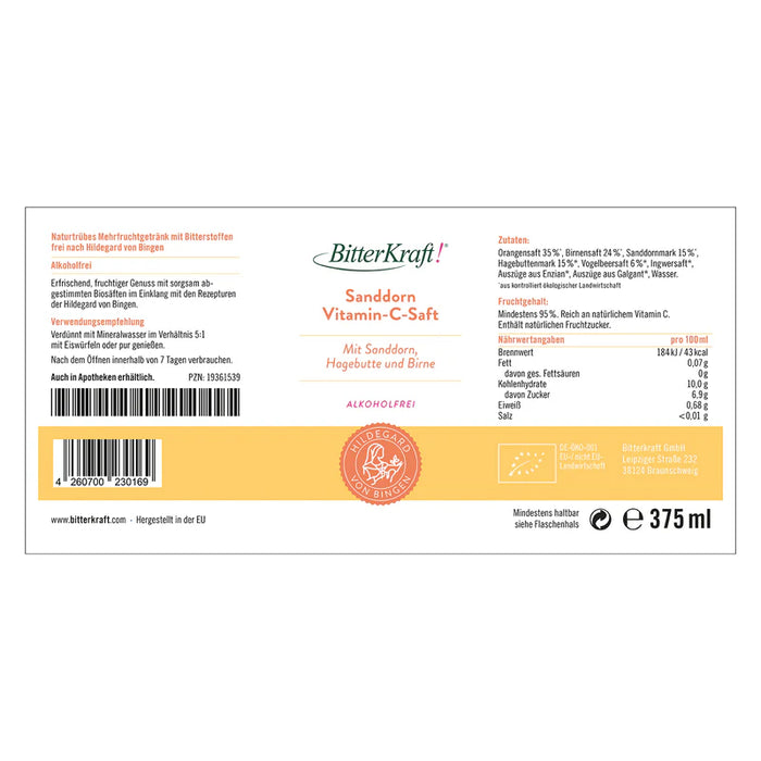 Sanddorn-Vitamin-C-Saft - Bio - (350 ml) - Entdecker-Rabatt 🧭 5 % sparen!
