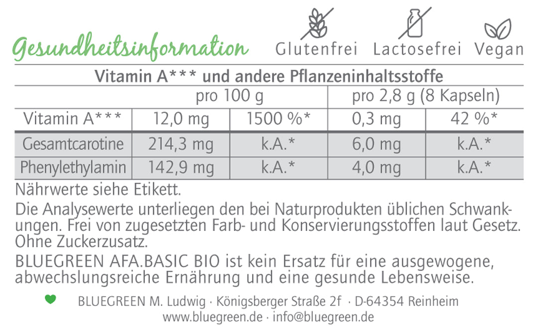 AFA Algen Basic - Kapseln (120 Stk.) - Der Klosterladen - Gut Saunstorf