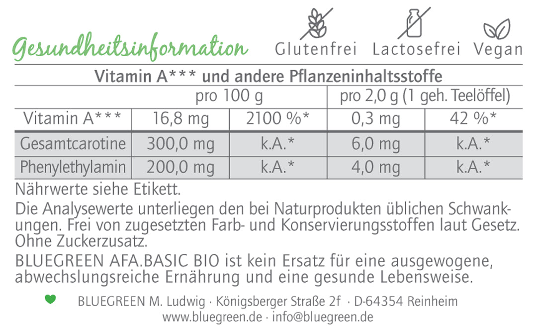 AFA Algen Basic - Pulver (90g) - Der Klosterladen - Gut Saunstorf