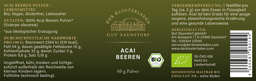 Acai Beeren - Pulver (60g) - Sparen Sie 10%!
