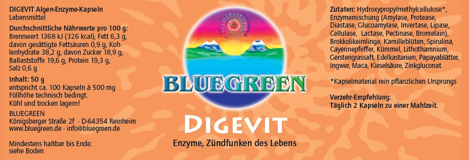 Digevit (Enzyme) - Kapseln (100 Stk.) - Der Klosterladen - Gut Saunstorf