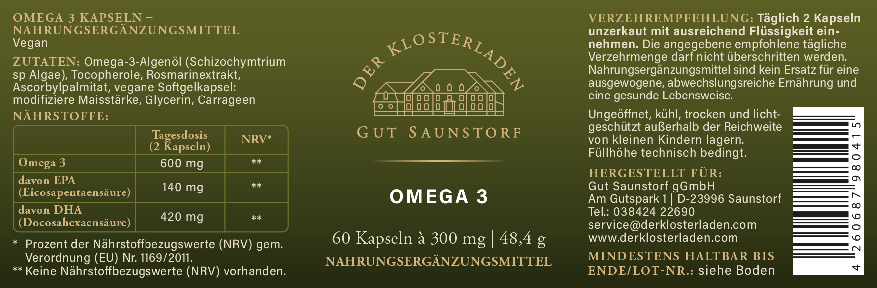 Omega 3 Kapseln (60 Stck.)