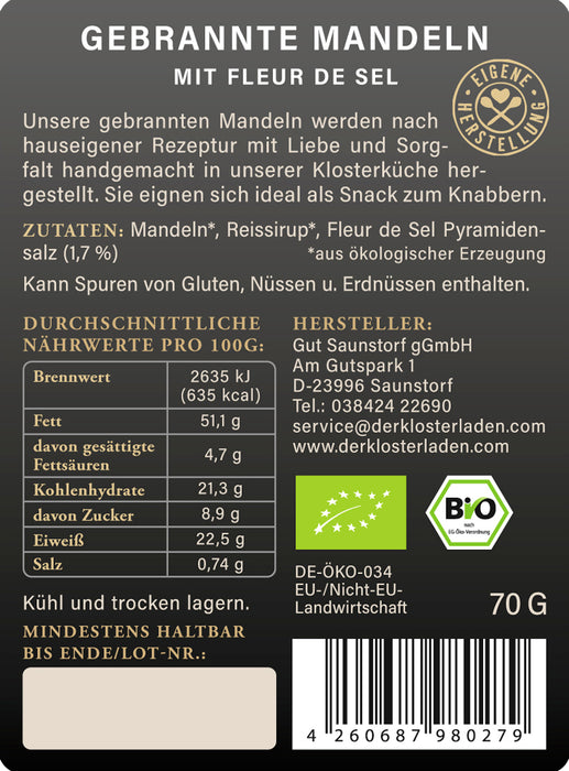 Gebrannte Mandeln mit Fleur de Sel (70g) - nach hauseigener Rezeptur!