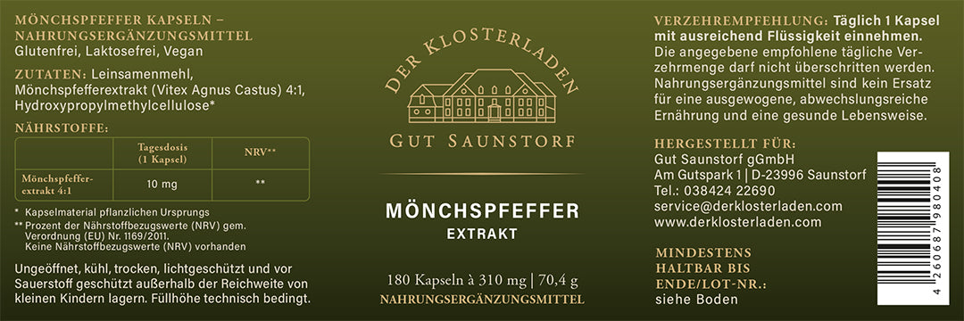 Mönchspfeffer Extrakt - Kapseln (180 Stk.)