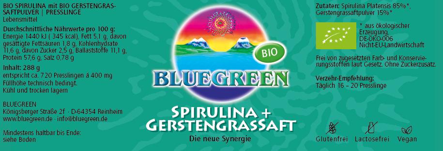 Spirulina + Gerstengrassaft - Presslinge (720 Stk.)