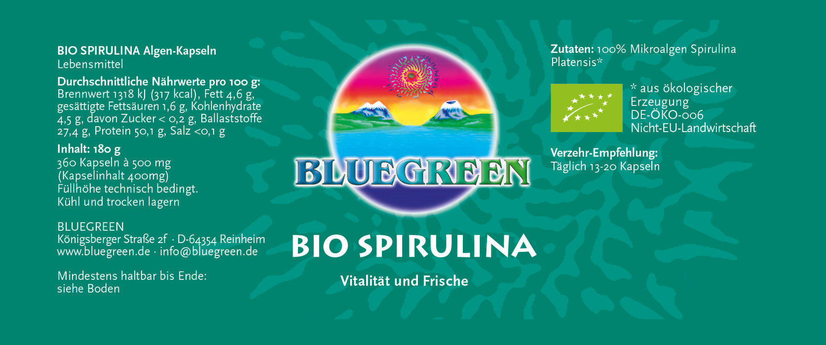 Spirulina - Kapseln (360 Stk.) - Der Klosterladen - Gut Saunstorf