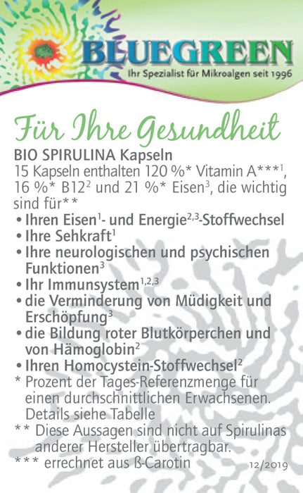 Spirulina - Kapseln (360 Stk.) - Der Klosterladen - Gut Saunstorf