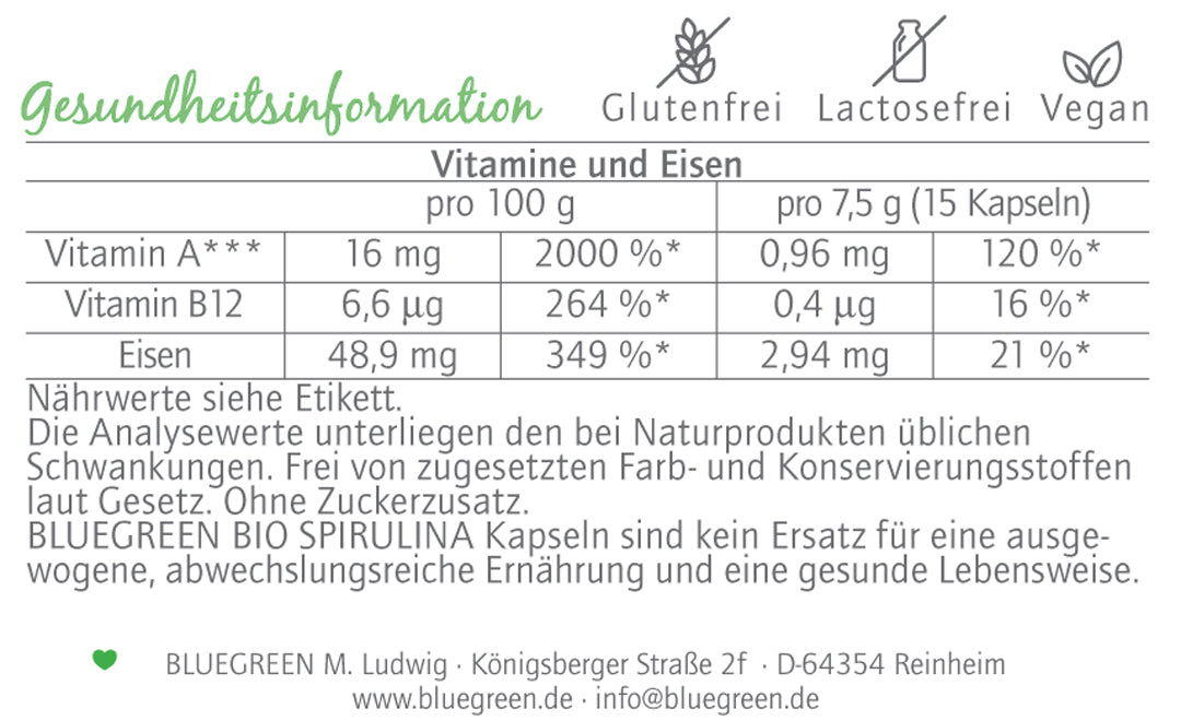 Spirulina - Kapseln (360 Stk.) - Der Klosterladen - Gut Saunstorf