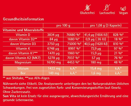 Vitamin D3 + K2 - Kapseln (180 Stk.) - Der Klosterladen - Gut Saunstorf